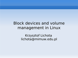 Block Devices and Volume Management in Linux