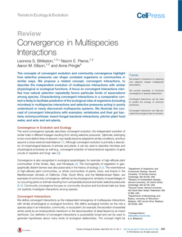 Convergence in Multispecies Interactions