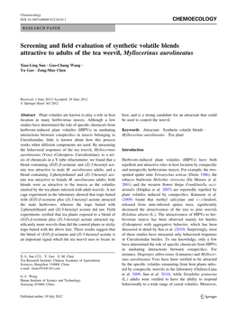 Screening and Field Evaluation of Synthetic Volatile Blends Attractive To