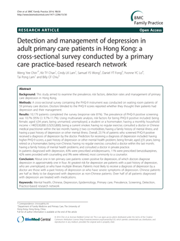 Detection and Management of Depression in Adult Primary Care