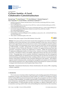 Cyverse Austria—A Local, Collaborative Cyberinfrastructure