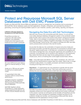 Protect and Repurpose Microsoft SQL Server Databases with Dell EMC