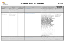 Les Services D'aide À La Personne MAJ 11-06-2021