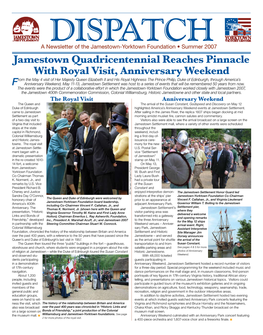 Jamestown Quadricentennial Reaches Pinnacle with Royal Visit