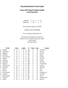 Map Marking Information for Northern England Courtesy of BGA