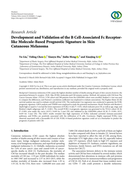 Development and Validation of the B Cell-Associated Fc Receptor-Like