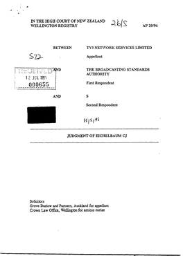 TV3 Network Services Ltd V BSA, 15 May 1995 (PDF)