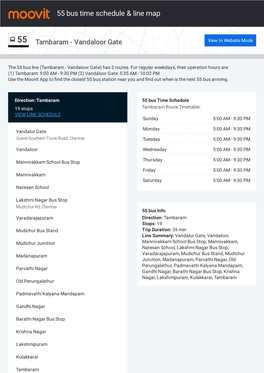 55 Bus Time Schedule & Line Route