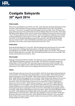 Coalgate Saleyards 30Th April 2014