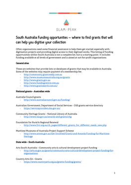 South Australia Funding Opportunities – Where to Find Grants That Will Can Help You Digitise Your Collection