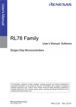 RL78 Family User's Manual : Software