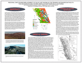 Regional Dike Swarm Emplacement of Silicic Arc Magma in the Peninsular Ranges Batholith