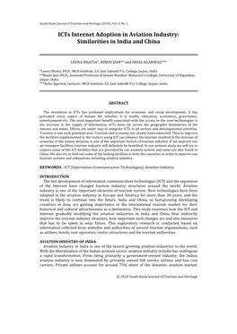 Icts Internet Adoption in Aviation Industry: Similarities in India and China