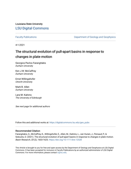 The Structural Evolution of Pull-Apart Basins in Response to Changes in Plate Motion