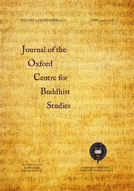 Journal of the Oxford Centre for Buddhist Studies