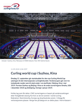 Curling World Cup I Suzhou, Kina
