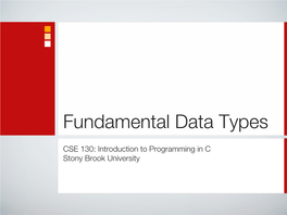 Fundamental Data Types