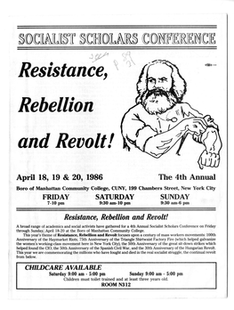 Resistance, Rebellion and Revolt!