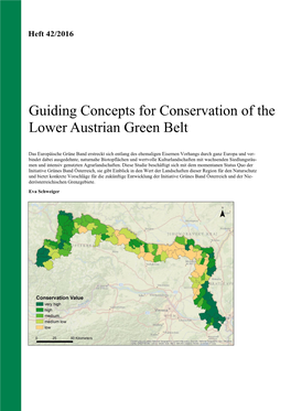 NPDA 42 2016: Guiding Concepts for Conservation of the Lower Austrian Green Belt. Schweiger