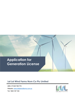 Application for Generation License