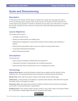 Scale and Dimensioning (Mechanical Board Drafting)