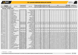 Top Leagues Weekend Regular Coupon 18/04/2019 10:23 1 / 5