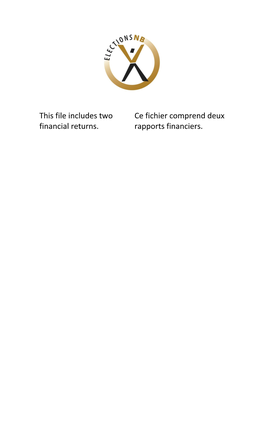 This File Includes Two Financial Returns. Ce Fichier Comprend Deux Rapports