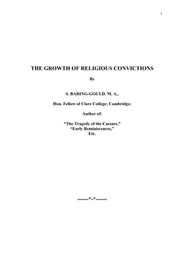 The Growth of Religious Convictions