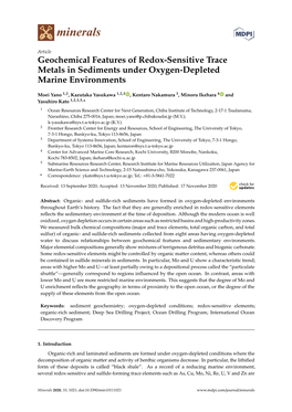 Geochemical Features of Redox-Sensitive Trace Metals in Sediments Under Oxygen-Depleted Marine Environments