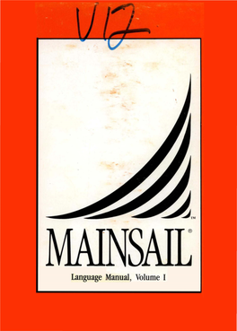 Language Manual, Volume I MAINSAIL@
