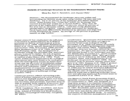 Analysis of Landscape Structure in the Southeastern Missouri Ozarks