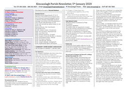 Kincasslagh Parish Newsletter, 5Th January 2020