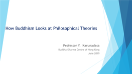 How Buddhism Looks at Philosophical Theories