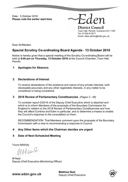 (Public Pack)Agenda Document for Scrutiny Co-Ordinating Board, 13/10