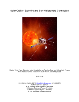 Solar Orbiter: Exploring the Sun-Heliosphere Connection