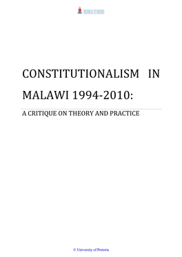 Constitutionalism in Malawi 1994-2010
