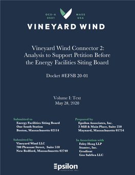 Vineyard Wind Connector 2: Analysis to Support Petition Before the Energy Facilities Siting Board