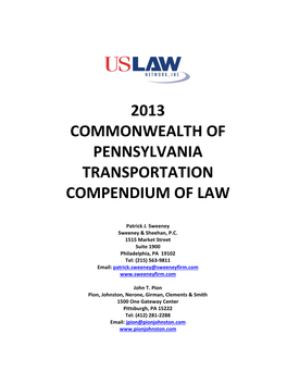 Transportation Law Compendium