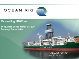 Ocean Rig UDW Inc