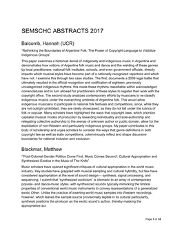 Semschc Abstracts 2017