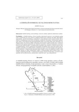 A Gödöllői-Dombság Általános Bemutatása