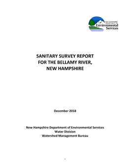 Sanitary Survey Report for the Bellamy River, New Hampshire.Pdf