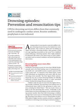 Drowning Episodes: Family Medicine Residency, Methodist Hospital, St