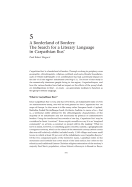A Borderland of Borders: the Search for a Literary Language in Carpathian Rus'
