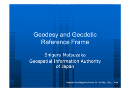 Geodesy and Geodetic Reference Frame