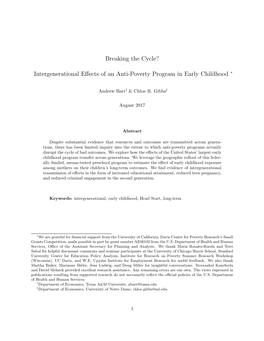 Breaking the Cycle? Intergenerational Effects Of