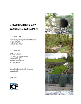 Greater Oregon City Watershed Assessment
