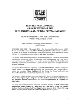 Lena Waithe Confirmed As a Presenter at the 2018 American Black Film Festival Honors