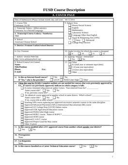 Course Description Template