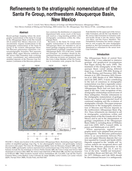 Refinements to the Stratigraphic Nomenclature of the Santa Fe Group, Northwestern Albuquerque Basin, New Mexico